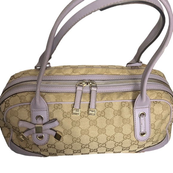 Gucci Canvas and Lilac Colored Leather Handbag - Picture 10 of 17